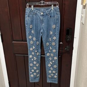 Michael Kors Embellished Blue Skinny Jeans 2